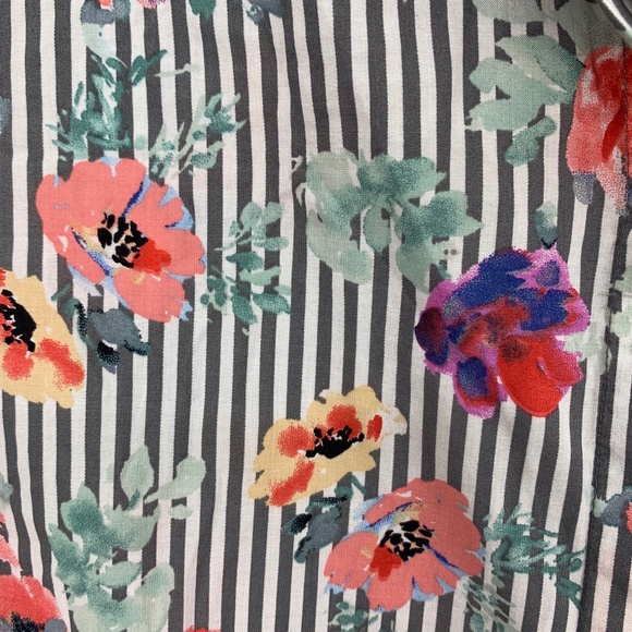 Sanctuary XS top blouse button front floral stripe - Picture 5 of 6